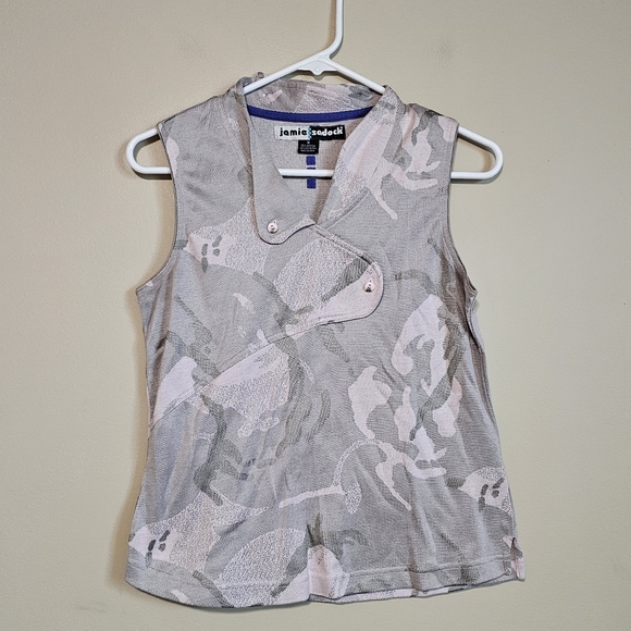 jamie sadock Tops - Jamie Sadock Abstract Sleeveless Top in Gray and Light Pink